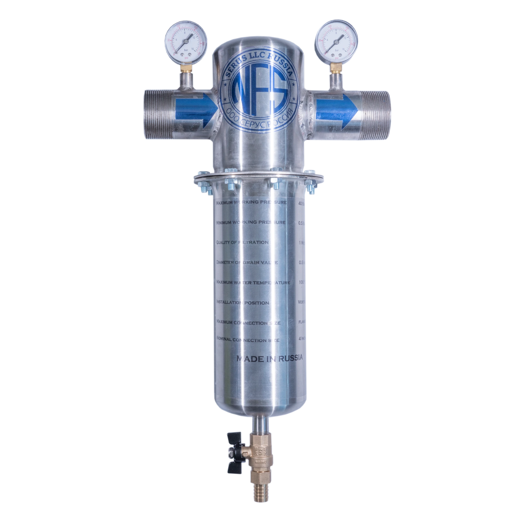 Self Cleaning Inline Water Filter (40,000 LPH) - FS-40 